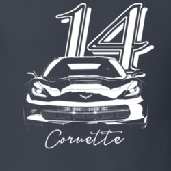 2014 Corvette Grill View With Year And Model Name Dark Color T Shirt