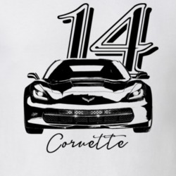 2014 Corvette Grill View With Year And Model Name Light Color T Shirt
