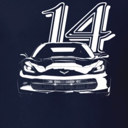 2014 Corvette Grill View With Year Dark Color T Shirt