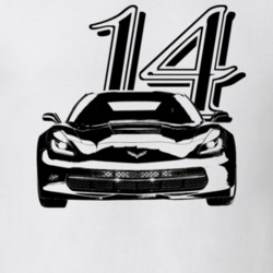 2014 Corvette Grill View With Year Light Color T Shirt