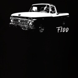 196 F100 Pickup Truck Three Quarter Side Vieiw With Model Name Black T
