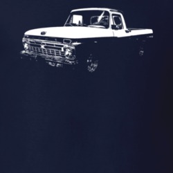 1965 F100 Pickup Truck Three Quarter Side View Navy Blue T Shirt