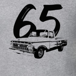1965 F100 Pickup T Ruck Three Quarter Side View With Year Heather Grey