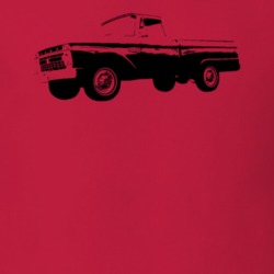 1966 F100 Pickup Truck Three Quarter Side View Red T Shirt