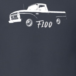 1966 F100 Pickup Truck Three Quarter Side View With Model Name Charcoa
