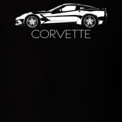 2014 Corvette Side View With Model Name Dark Color T Shirt