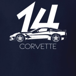 2014 Corvette Side View With Year And Model Name Dark Color T Shirt