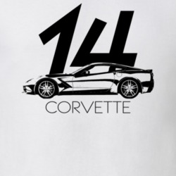 2014 Corvette Side View With Year And Model Name Light Color T Shirt