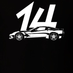 2014 Corvette Side View With Year Dark Color T Shirt