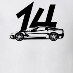2014 Corvette Side View With Year Light Color T Shirt