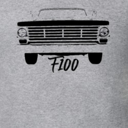 1967 F100 Pickup Truck Grill View With Model Name Heather Grey T Shirt