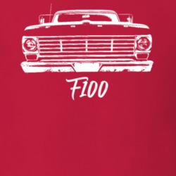 1967 F100 Pickup Truck Grill View With Model Name Red T Shirt