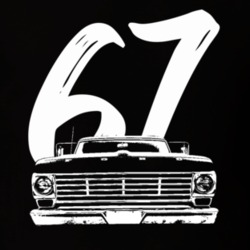 1967 F100 Pickup Truck Grill View With Year Black T Shirt