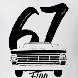 1967 F100 Pickup Truck Grill View With Year And Model Name White T Shi