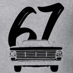 1967 F100 Pickup Truck Grill View With Year Heather Grey T Shirt