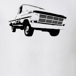 F100 Pickup Truck Three Quarter Side View White T Shirt