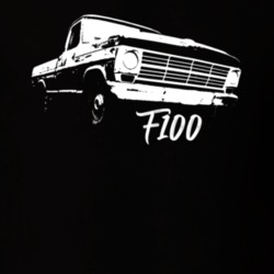 1968 F100 Pickup Truck Three Quarter Side View With Model Name Black T