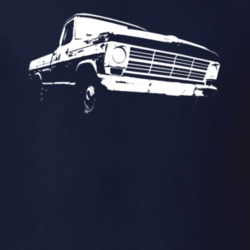 1968 F100 Pickup Truck Three Quarter Side View Navy Blue T Shirt