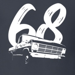 1968 F100 Pickup Truck Three Quarter Side View With Year Charcoal Grey