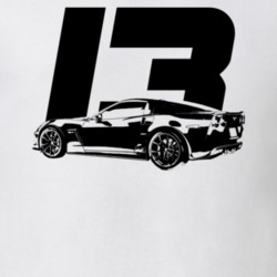 2013 Corvette Rear Angle View With Year Light Color T Shirt