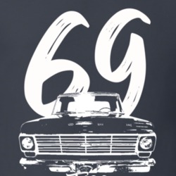 1969 F100 Pickup Truck Grill View With Year And Model Name Charcoal Gr