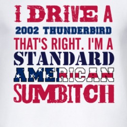 I Drive A 2002 Thunderbird Standard American Sumbitch T Shirt