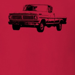 1970 F100 Pickup Truck Three Quarter Side View Red T Shirt