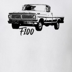 1970 F100 Pickup Truck Three Quarter Side View With Model Name White T