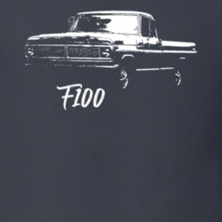 1970 F100 Pickup Truck Three Quarter Side View With Model Name Charcoa