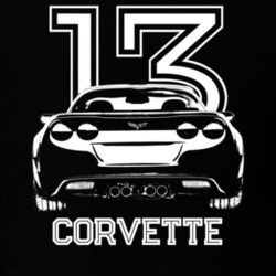 2013 Corvette Rear View With Year And Model Name Dark Color T Shirt