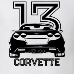 2013 Corvette Rear View With Year And Model Name Light Color T Shirt