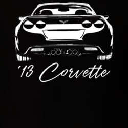 2013 Corvette Rear View With Year Name Dark Color T Shirt