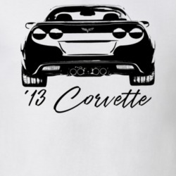 2013 Corvette Rear View With Year Name Light Color T Shirt