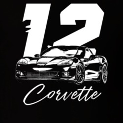 2012 Corvette Three Quarter View With Year And Model Name Dark Color T