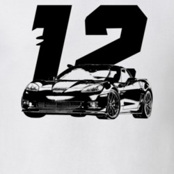 2012 Corvette Three Quarter View With Year Light Color T Shirt