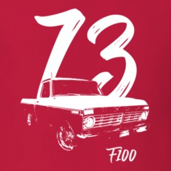 1973 F100 Pickup Truck Three Quarter Side View With Year And Model Nam