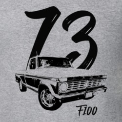 1973 F100 Pickup Truck Three Quarter Side View With Year And Model Nam