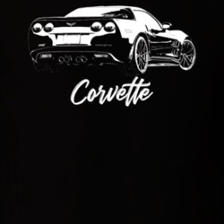 2012 Corvette Rear Angle View With Model Name Dark Color T Shirt