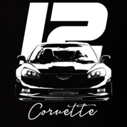 2012 Corvette Grill View With Year And Model Name Dark Color T Shirt