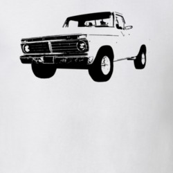 1974 F100 Pickup Truck Three Quarter Side View White T Shirt