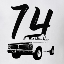 1974 F100 Pickup Truck Three Quarter Side View With Year And Model Nam