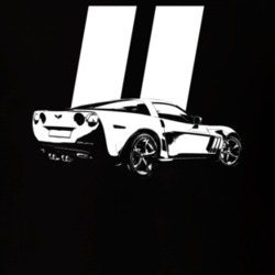 2011 Corvette Rear Angle View With Year Dark Color T Shirt