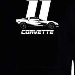 2011 Corvette Side View With Year And Model Name Dark Color T Shirt