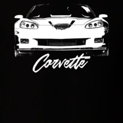 2010 Corvette Grill View With Model Dark Color T Shirt