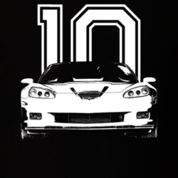 2010 Corvette Grill View With Year Dark Color T Shirt