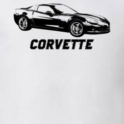 2010 Corvette Side Angle View With Model Light Color T Shirt