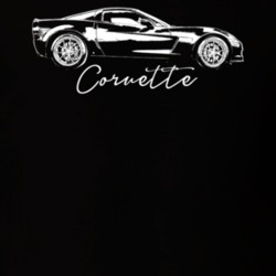 2009 Corvette Side View With Model Name Dark Color T Shirt