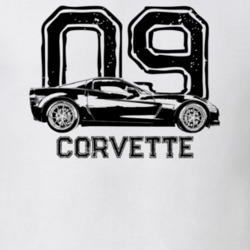 2009 Corvette Side View With Year And Model Light Color T Shirt
