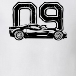 2009 Corvette Side View With Year Light Color T Shirt