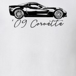 2009 Corvette Side View With Year Model Name Light Color T Shirt